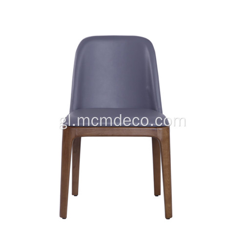 Cadeira moderna de coiro Grace Armless